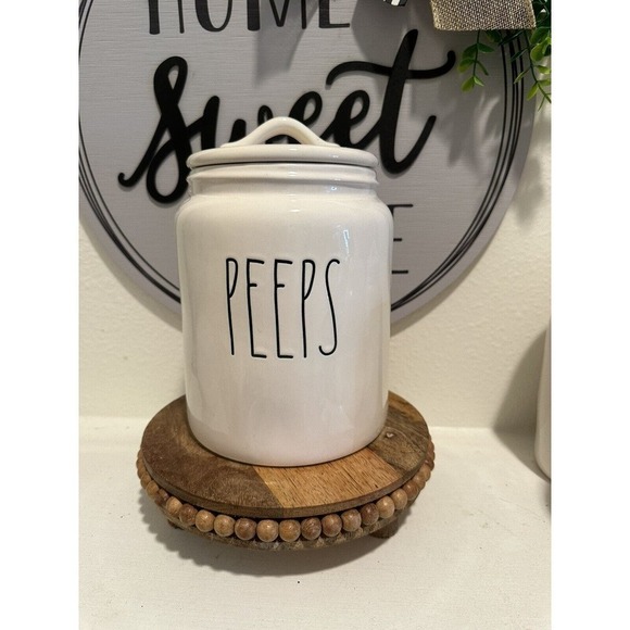 Rae Dunn Easter Artisan LL “PEEPS” Canister Medium Size Easter Decor Home Candy - Picture 1 of 1